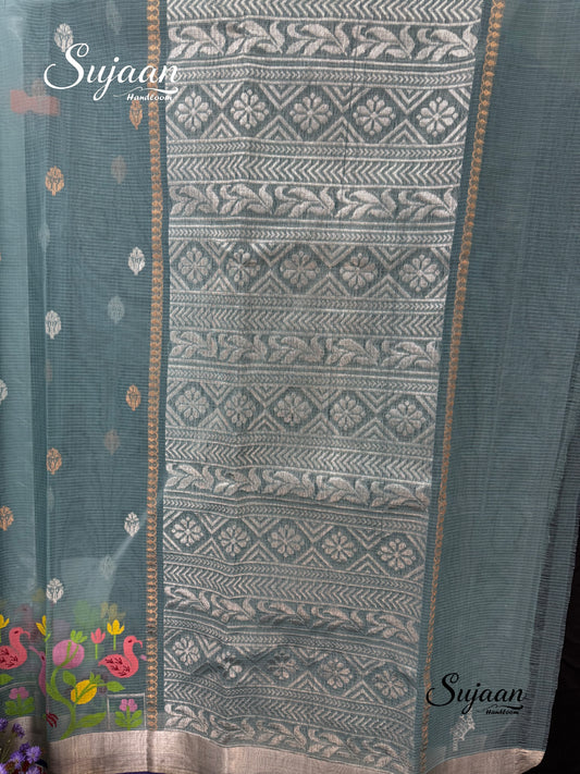 Pallu View: Teal Kota