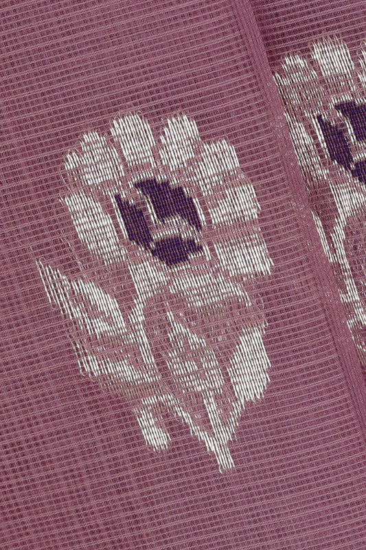 Handwoven Onion Pink Kota Saree