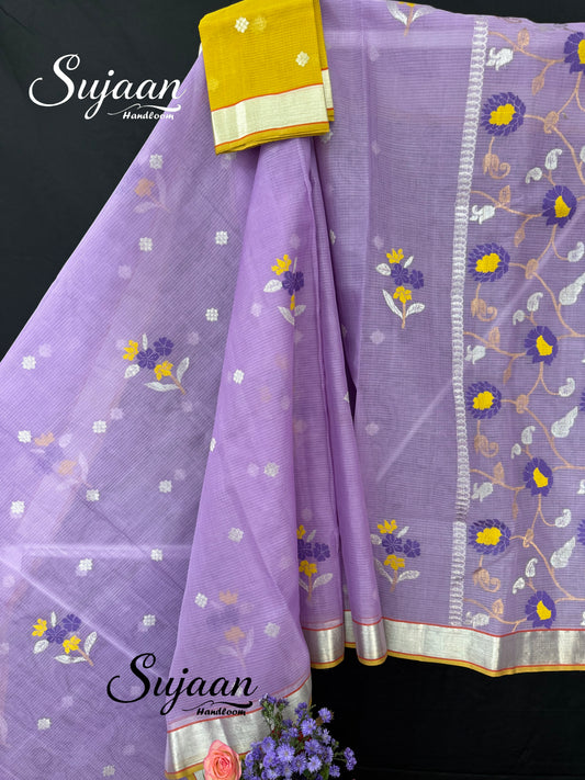 Front View: Zari Kota Saree