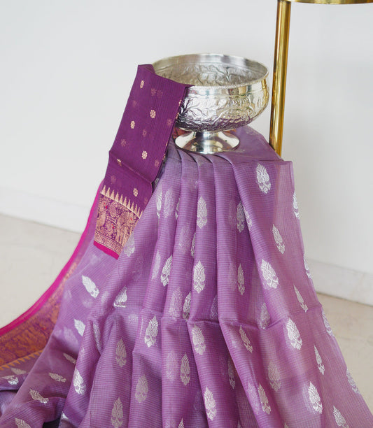 Purple Kota Non-Tissue Saree