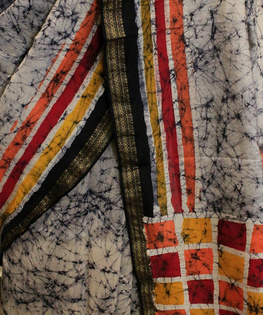 Hand Drawn Batik Cotton Saree