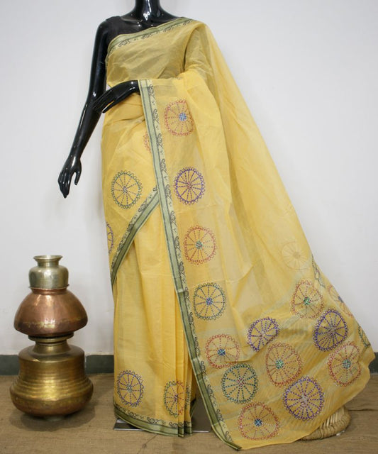 Bhil Hand Painted Cotton Saree