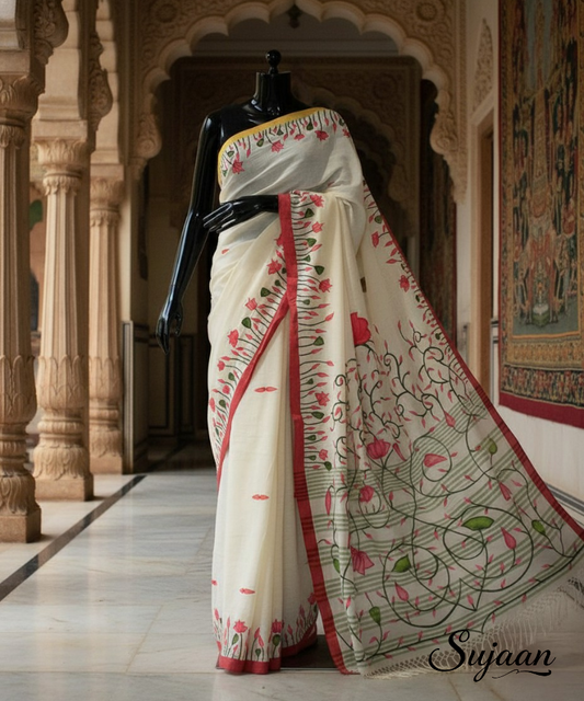 Pichwai Hand Painted Nandsundari Saree
