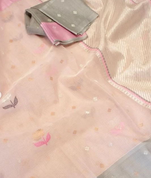 Botanical Muse Zari Kota Handloom Saree