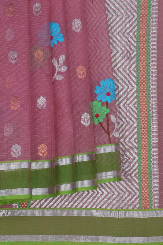 Ethereal Meenakari Zarikota Saree with Silver Floral Accents