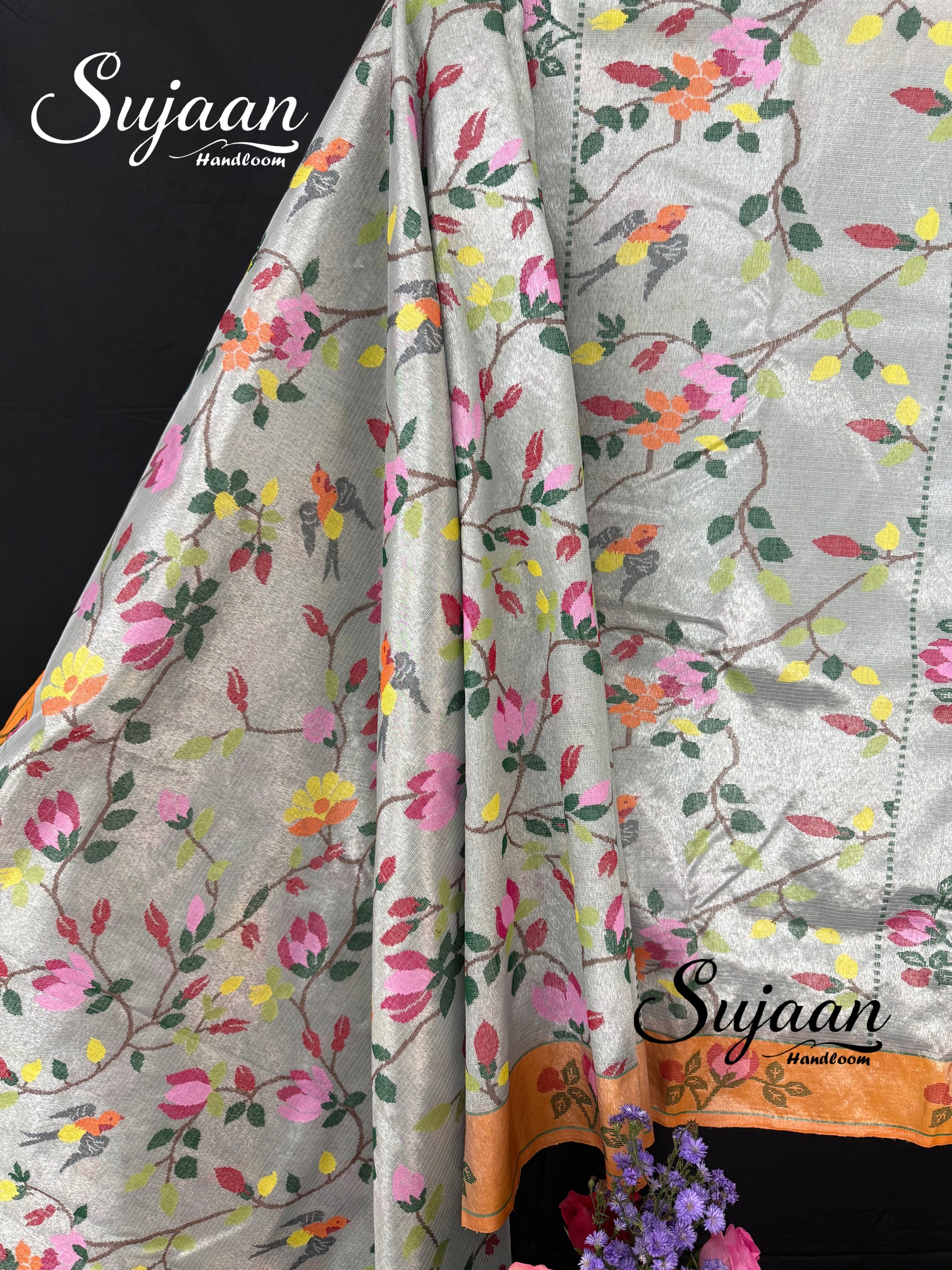 Front View: Zari Kota Saree