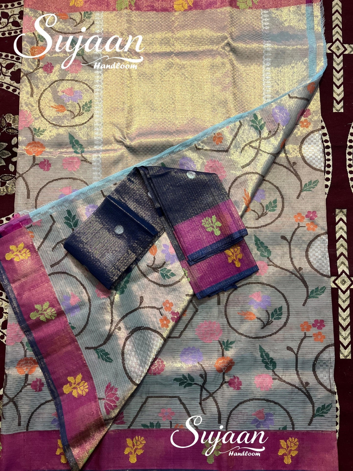 Full View: Gold Zari Kota Saree