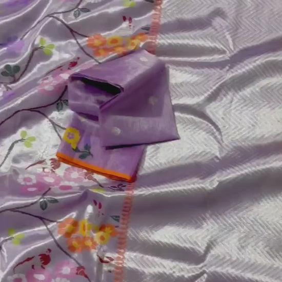 Full Saree View in Video: Multicolor Floral Bird Zari Kota Saree