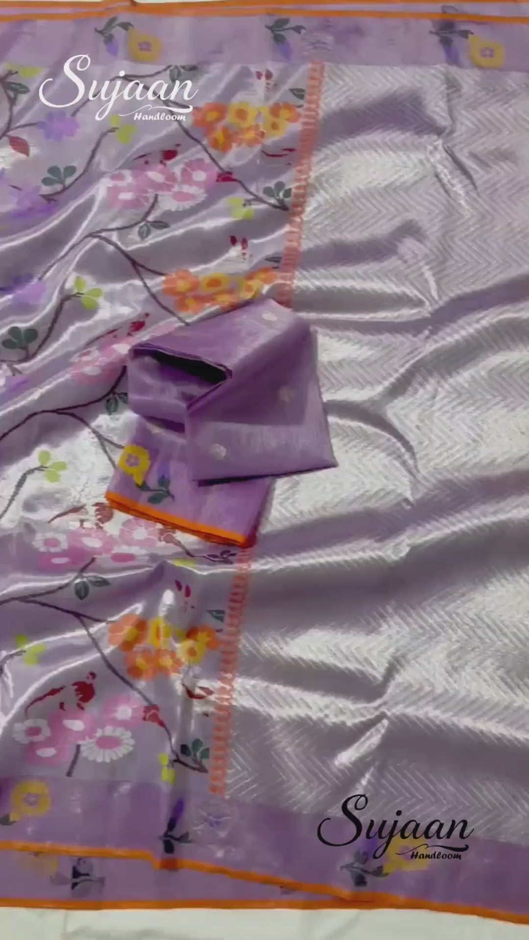 Full Saree View in Video: Multicolor Floral Bird Zari Kota Saree