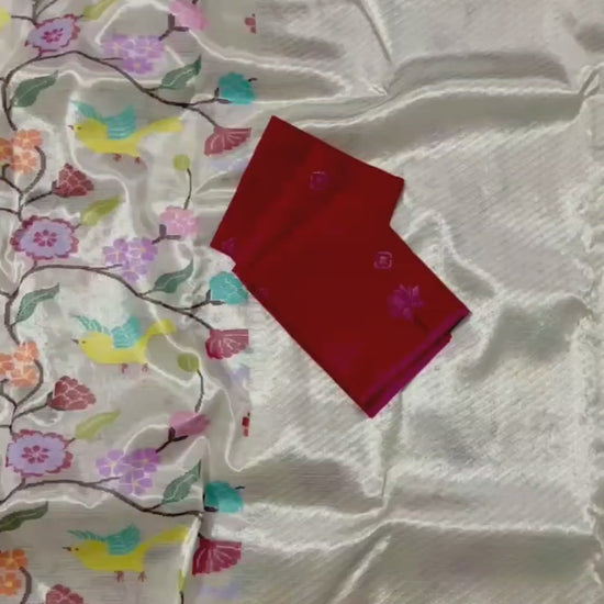 Full View in Video: Shimmering Kota Saree & Contrast Blouse