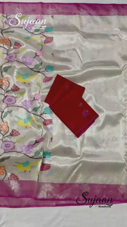 Full View in Video: Shimmering Kota Saree & Contrast Blouse