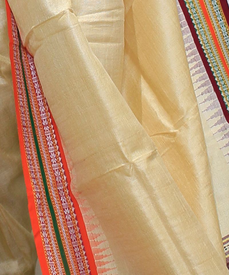 Tussar Silk Saree - Natural Gold