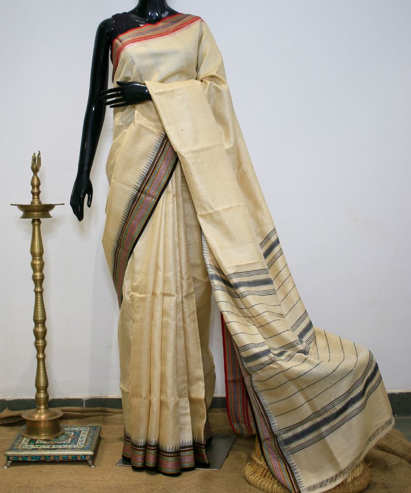 Tussar Silk Saree - Karvati Kinar Pallu