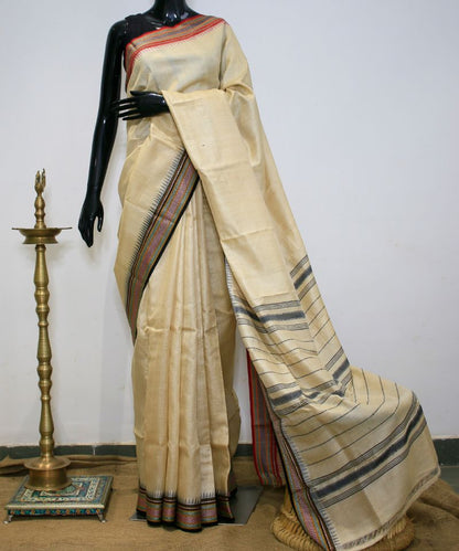 Tussar Silk Saree - Karvati Kinar Pallu