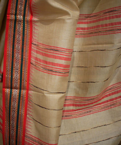 Tussar Silk Saree with Karvati Kinar Vidarbha Border