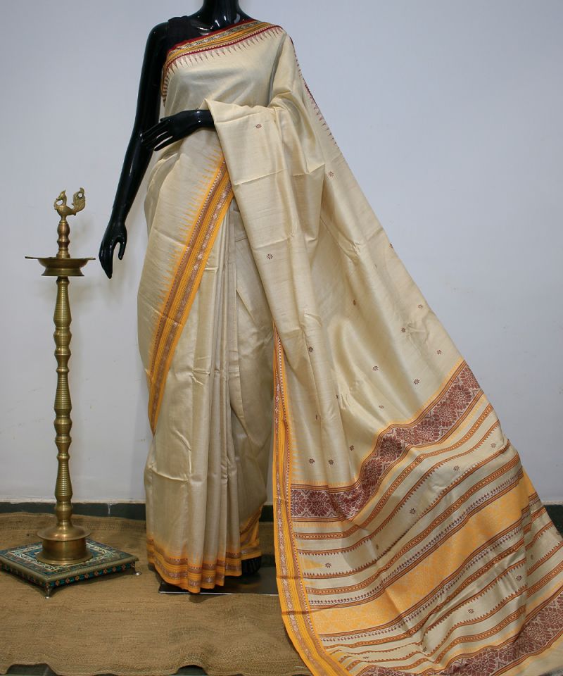 Authentic Vidarbha Karvati Kinar Saree