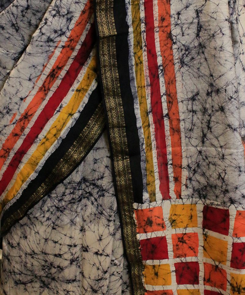 Hand Drawn Batik Cotton Saree