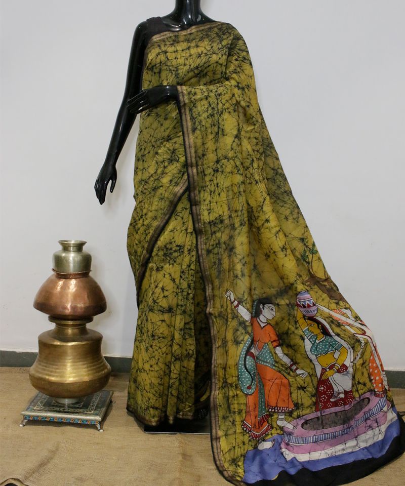 Artisan Hand Painted Batik Saree