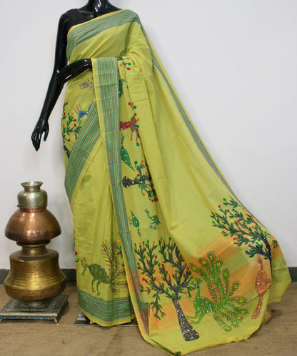 Bhil Hand Painted Saree