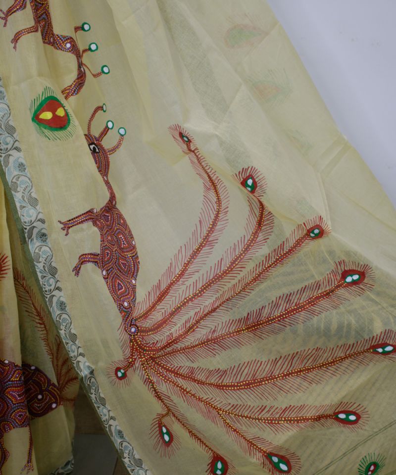 Bhil Art Cotton Saree