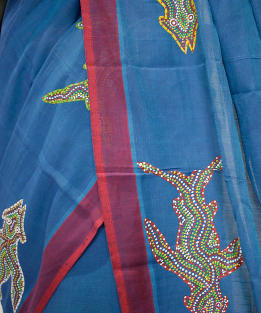 Bhil Hand Painted Saree