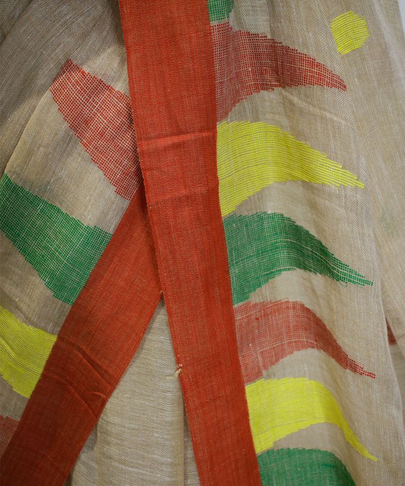 Handwoven Linen Jamdani Saree
