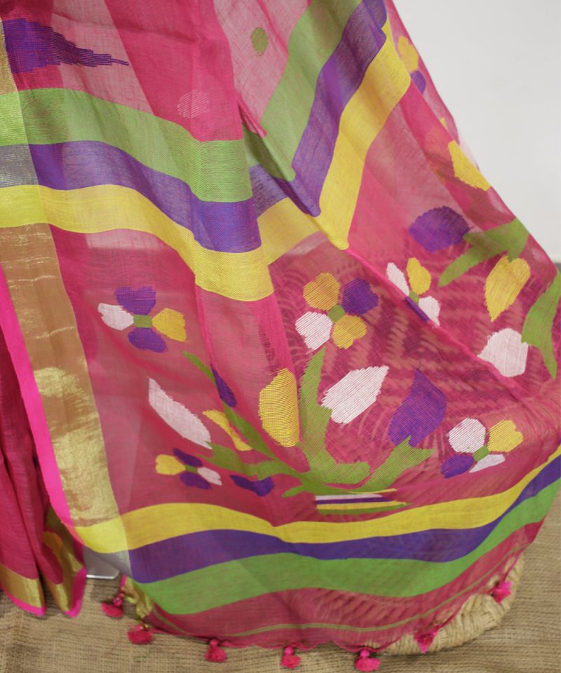  Linen Jamdani Saree